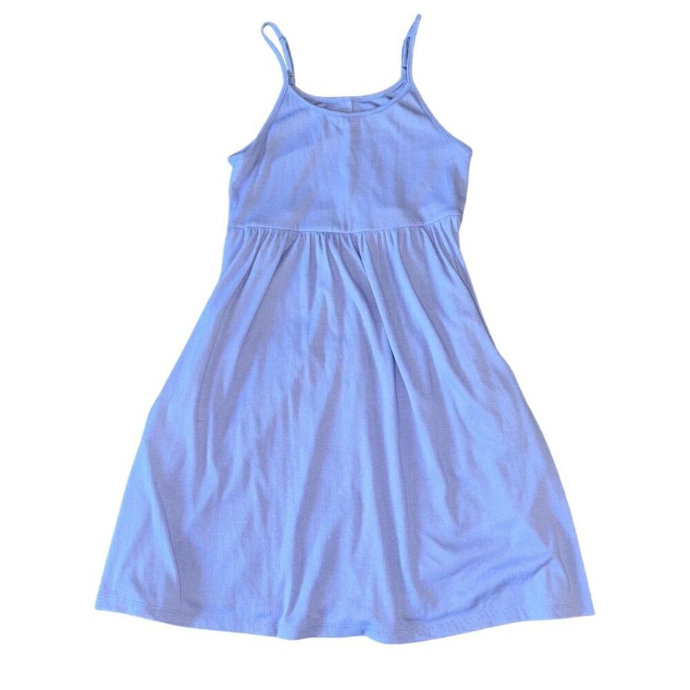 Periwinkle Spaghetti Strap Ribbed Sundress - Picture 2 of 12